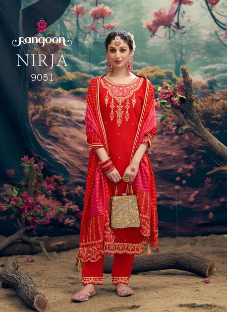 Nirja By Rangoon Silk Embroidery Kurti With Bottom Dupatta Wholesale Online